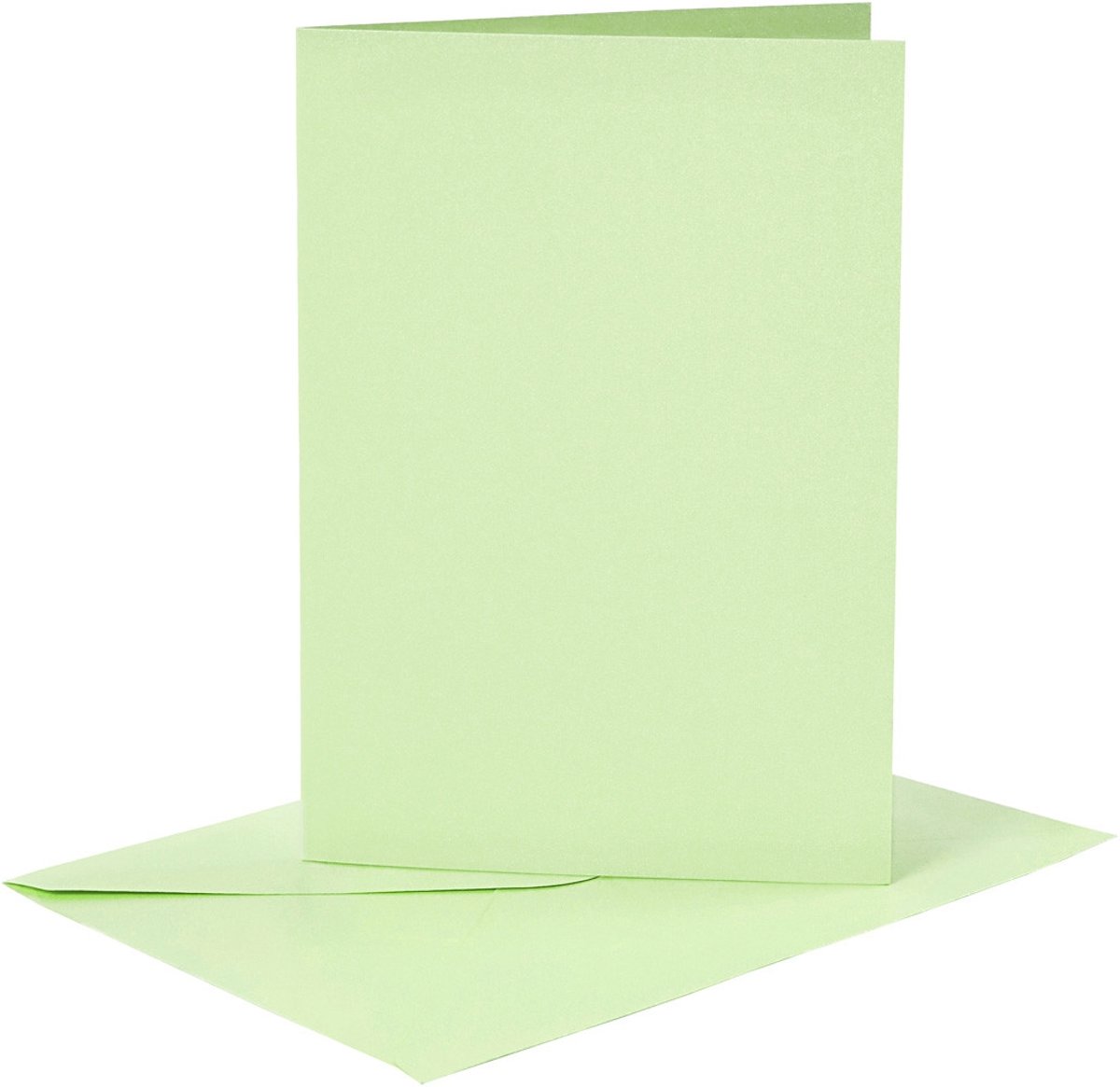 Kaarten en enveloppen, afmeting kaart 10,5x15 cm, afmeting envelop 11,5x16,5 cm, lichtgroen, 6sets [HOB-23104]